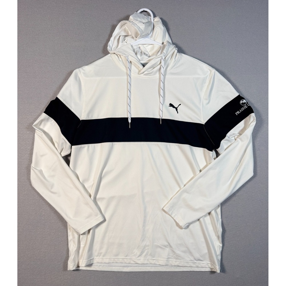 Puma Prairie Green Golf Course Lightweight Pullover - White - Size M